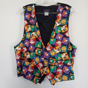 Looney Tunes Mens Tuxedo Vest S/M Waistcoat Marvin Daffy Bugs Bunny